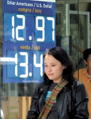 Presi�n al peso-d�lar en 2010