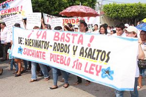 Protestan por aumento de asaltos y secuestros en el norte del Chiapas