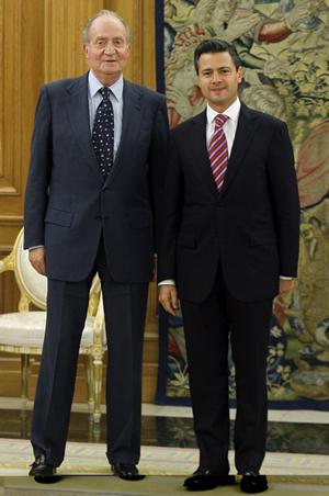 El Rey Juan Carlos de Espaa recibe en el Palacio de la Zarzuela, en Madrid, al Presidente electo de