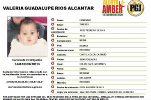 La menor fue robada el pasado jueves en San Cristbal, Ecatepec, y abandonada un da despus dentro 