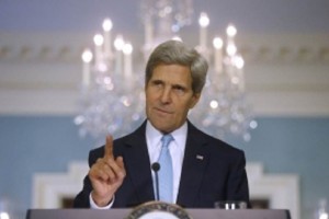 El secretario de Estado de EU, John Kerry durante la conferencia de prensa