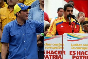 El lder opositor Henrique Capriles y el mandatario Nicols Maduro se encontraban entre las manifest