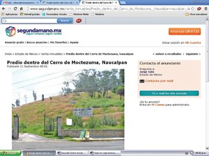 Ofrecen en 473 mdp el Cerro de Moctezuma