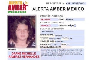Ficha de la menor que circul� al emitirse la Alerta Amber
