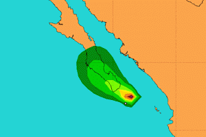 La tormenta se localiza ya a 85 kilmetros al sureste de Cabo San Lucas, manteniendo una alerta por 