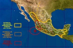 Se prevn lluvias de fuertes a intensas en Michoacn, Colima, Jalisco, Nayarit, Sinaloa y Guerrero