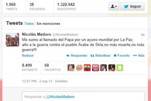 Nicols Maduro, presidente de Venezuela al ayuno mundial del Papa Francisco por la paz en Siria y el