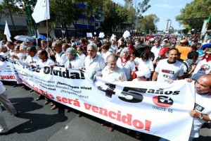 Los manifestantes se encontraron el cruce de avenida Hidalgo con Eje Central L�zaro C�rdenas