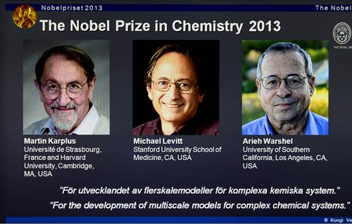 La Real Academia de las Ciencias anuncian los premios Nobel de Qumica 2013 en Estocolmo
