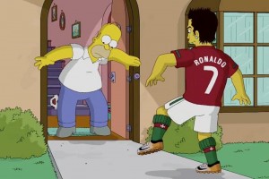 Homero Simpson ya ha tenido contacto con algunos futbolistas.