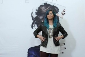 La actriz y cantante estadounidense Demi Lovato durante conferencia presenta su nuevo material disco