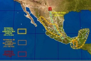 Se localiza a 710 kilmetros al este-sureste de Punta Gruesa, Quintana Roo, y mantiene vientos mxim