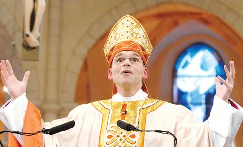 Franz-Peter Tebartz, en su primera misa como obispo, en la Catedral de Limburg, en enero de 2008