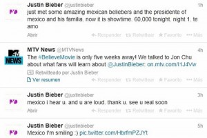 Justin Bieber ha escrito en redes sociales sobre sus fans, luego de su arribo a Mxico