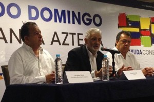 Acompa�ado por el tenor Pl�cido Domingo, �ngel Aguirre resalt� la recuperaci�n en materia tur�stica 