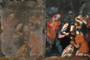 La restauracin de las 14 pinturas de los siglos XVI y XVIII se enfoc sobre todo en la limpieza de 