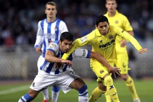 Javier Aquino fue titular en la igualdad del Submarino Amarillo con la Real Sociedad