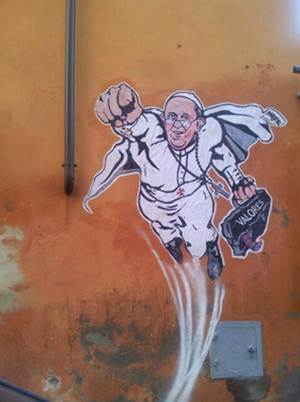 Visualizan al Papa como un superhrore