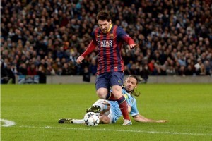 El penalti marcado a Messi por falta de Demichelis, la accin que ms gener burlas.