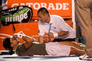 Ferrer no pudo continuar en el partido ante Anderson.