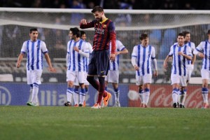 Bara nunca se sinti cmodo en Anoeta Piqu y Barcelona saben que fue una derrota dolorosa.