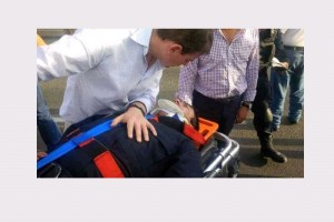 El comisionado subi� a a redes una fotograf�a del percance