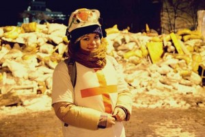 A Olesya Zhukovska, una joven de 21 aos, ayudaba como mdico voluntaria en la zona del conflicto