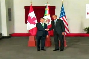 El presidente mexicano recibi a su homlogo estadounidense, Barack Obama, en el Palacio de Gobierno