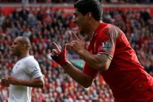 El uruguayo festeja su gol 