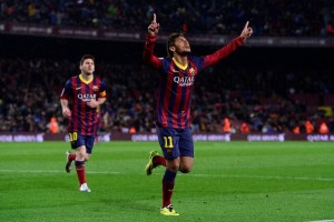 Neymar anot� dos goles en el triunfo ante Celta.