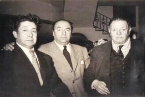 David Alfaro Siqueiros, Pablo Neruda y Diego Rivera