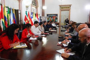 El presidente de Venezuela, Nicols Maduro participa en una reunin con los cancilleres de la Unin 