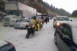 La granizada de ayer, paraliz� por m�s de cinco horas la autopista M�xico-Toluca