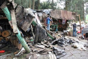 La mayor�a de las casas afectadas sufrieron el colapso de sus techos de l�mina