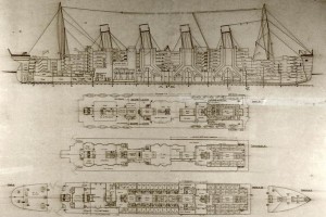 Los planos fueron firmados el 1 de mayo de 1912 y con el sello del astillero Harland and Wolff