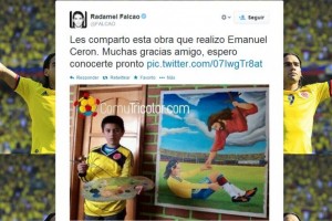 Piden 'ayuda divina' para recuperacin de Falcao Esta obra fue realizada por un pequeo que pide la recuperacin de Falcao.