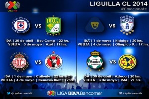 Listos los horarios de la liguilla Listos los encuentros de la liguilla del Clausura 2014
