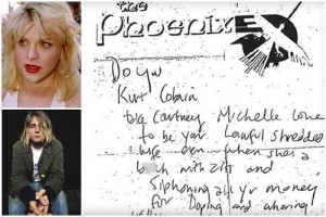 Se desconoce la fecha en que fue escrito el documento, pero Cobain utiliz papel del Hotel Phoenix, 