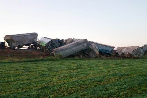 A la altura del municipio Techaluta de Montenegro se produjo el descarrilamiento de 16 vagones, de l