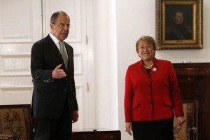 La presidenta chilena, Michelle Bachelet recibi al ministro ruso de Asuntos Exteriores, Serguei Lav