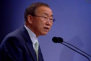 El secretario general de la ONU, Ban Ki-moon que 
