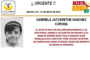 Activan Alerta Amber para localizar a menor en el DF Aspecto del boletn que difunde la Procuradura capitalina