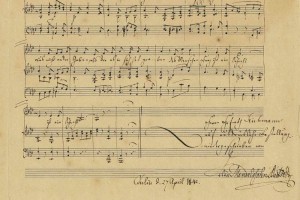 Firmada personalmente por Mendelssohn, la cancin tiene como letra parte de un poema de Friedrich Ru