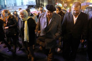 El presidente uruguayo Jos� Mujica y su esposa, la Senadora Luc�a Topolansky, participan en la 19 Ma