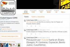 En la cuenta de Twitter @ciudad_segura se exhorta a los automovilistas a tomar precaucin debido al 