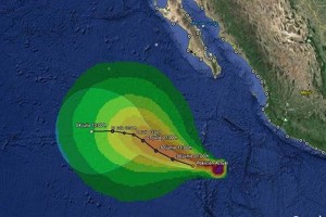 La tormenta se localiza aproximadamente a 790 kilmetros al sur-suroeste de Cabo San Lucas, Baja Cal