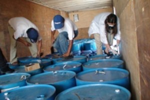 El qu�mico utilizado para elaborar drogas sint�ticas estaba en 418 tambos de 50 litros cada uno