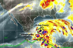 A las 13:00 horas de este mi�rcoles, Boris se ubic� en tierra sobre el estado de Chiapas a 25 kil�me