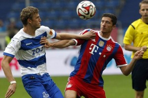 Robert Lewandowski anot� en su primer partido con el Bayern Munich