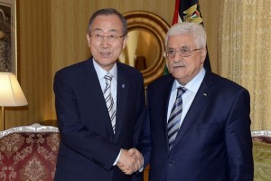 El presidente del gobierno palestino, Mahmoud Abbas, se rene con el secretario general de la Organi